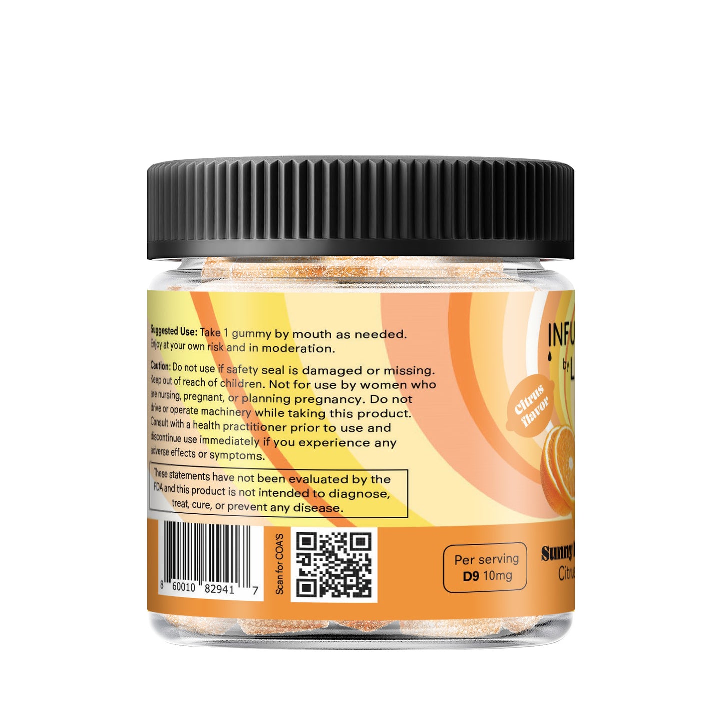 Infused by LEVO Sunny Delights Gummies with D-9.